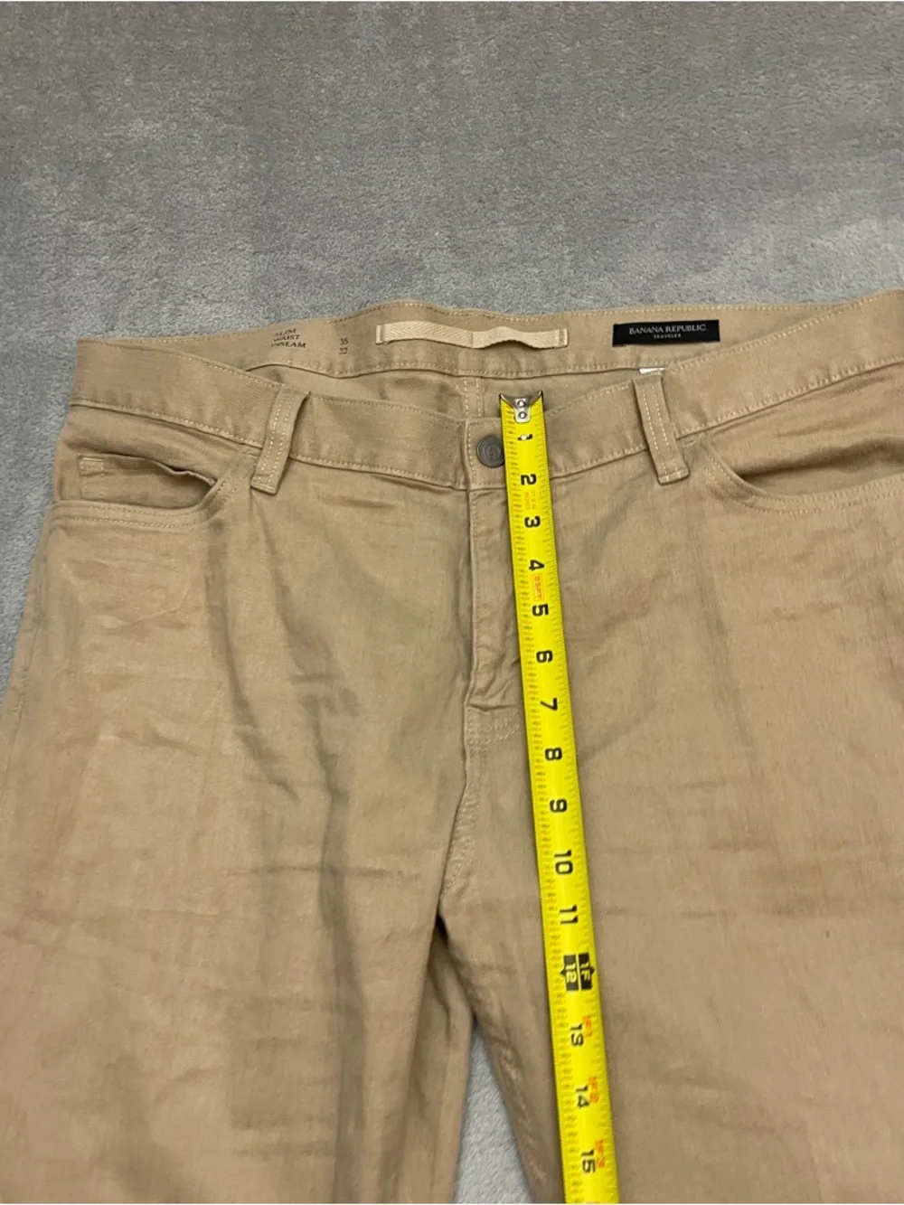 Banana Republic Traveler Linen Blend Pants Men 35x32 Tan